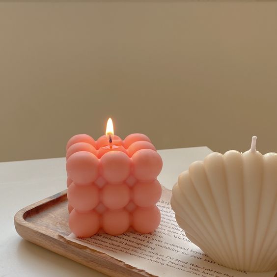 Pink Bubble Candle